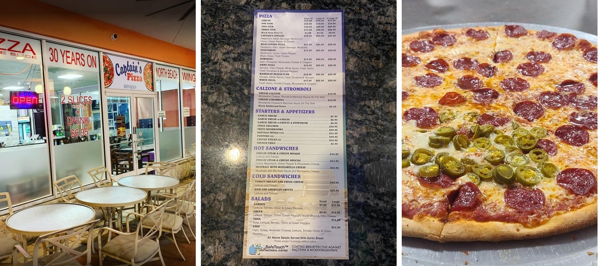 Captain's Pizza Menu