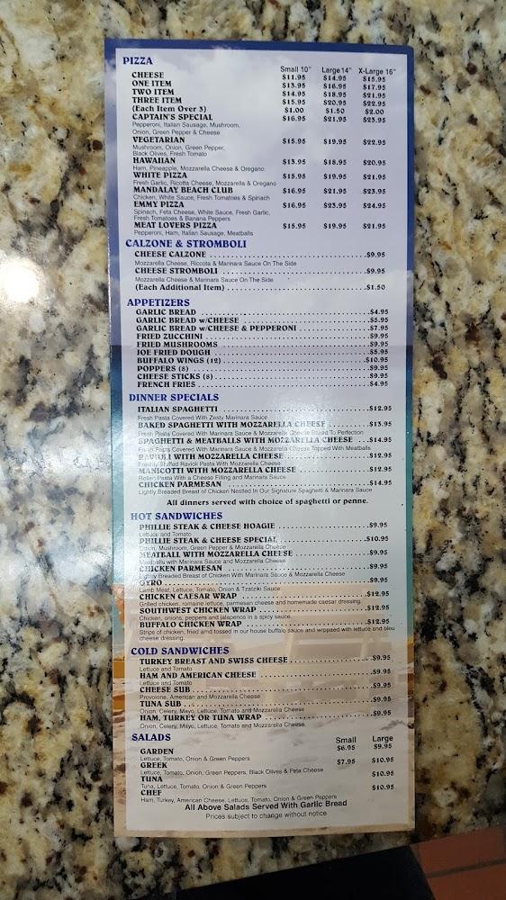 Captain's Pizza Menu image 3